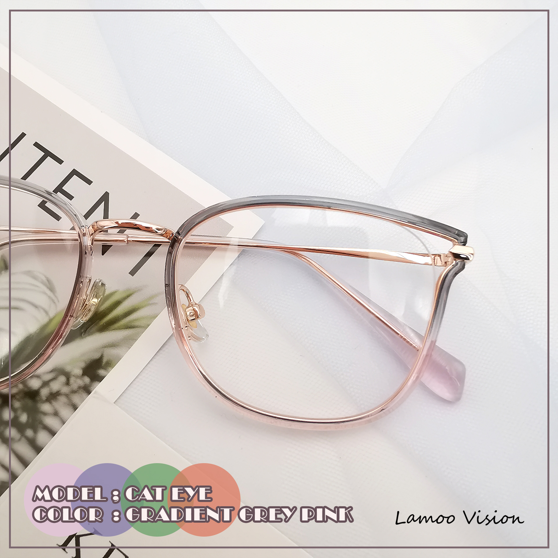 Cat EYE - grey pink