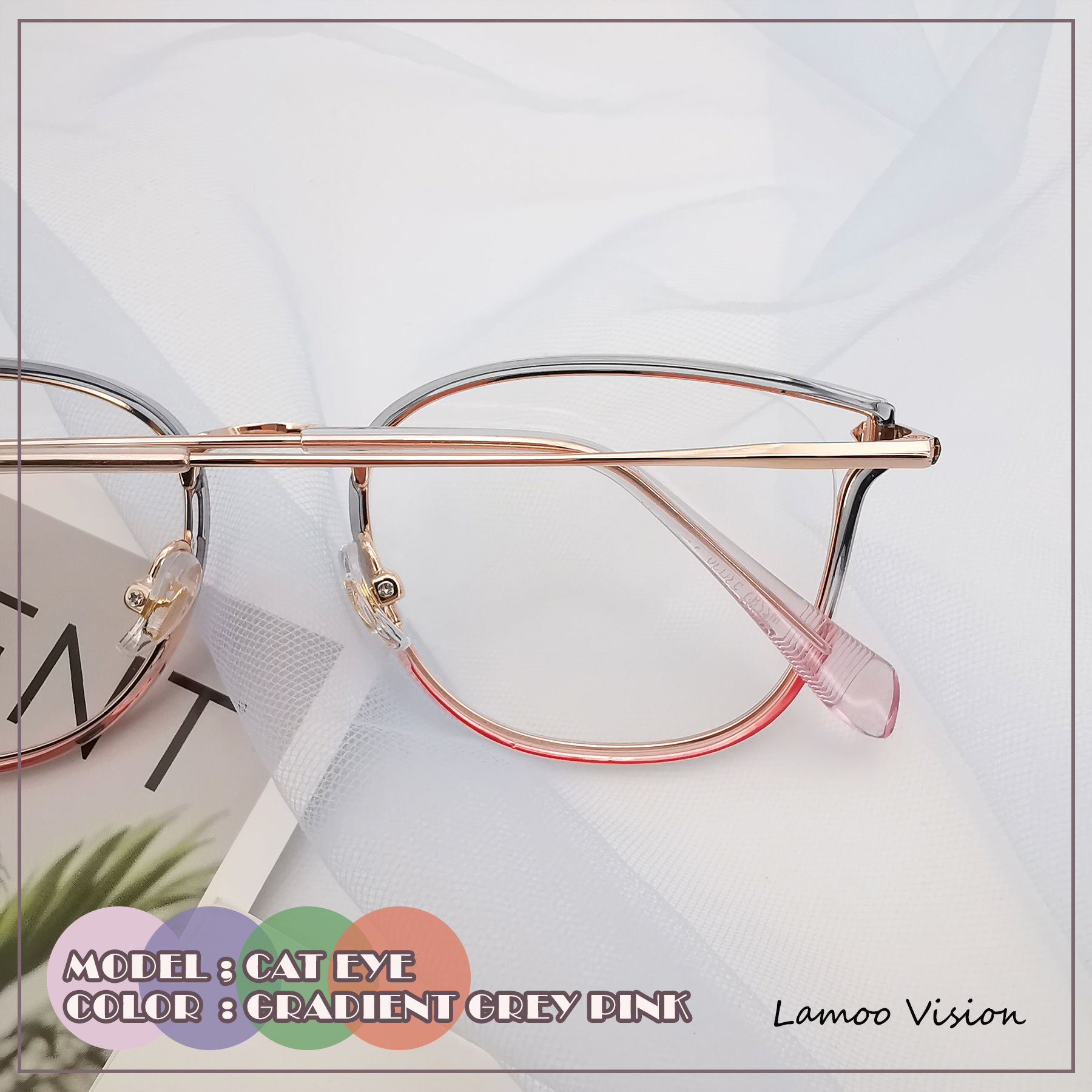 Cat EYE - grey pink