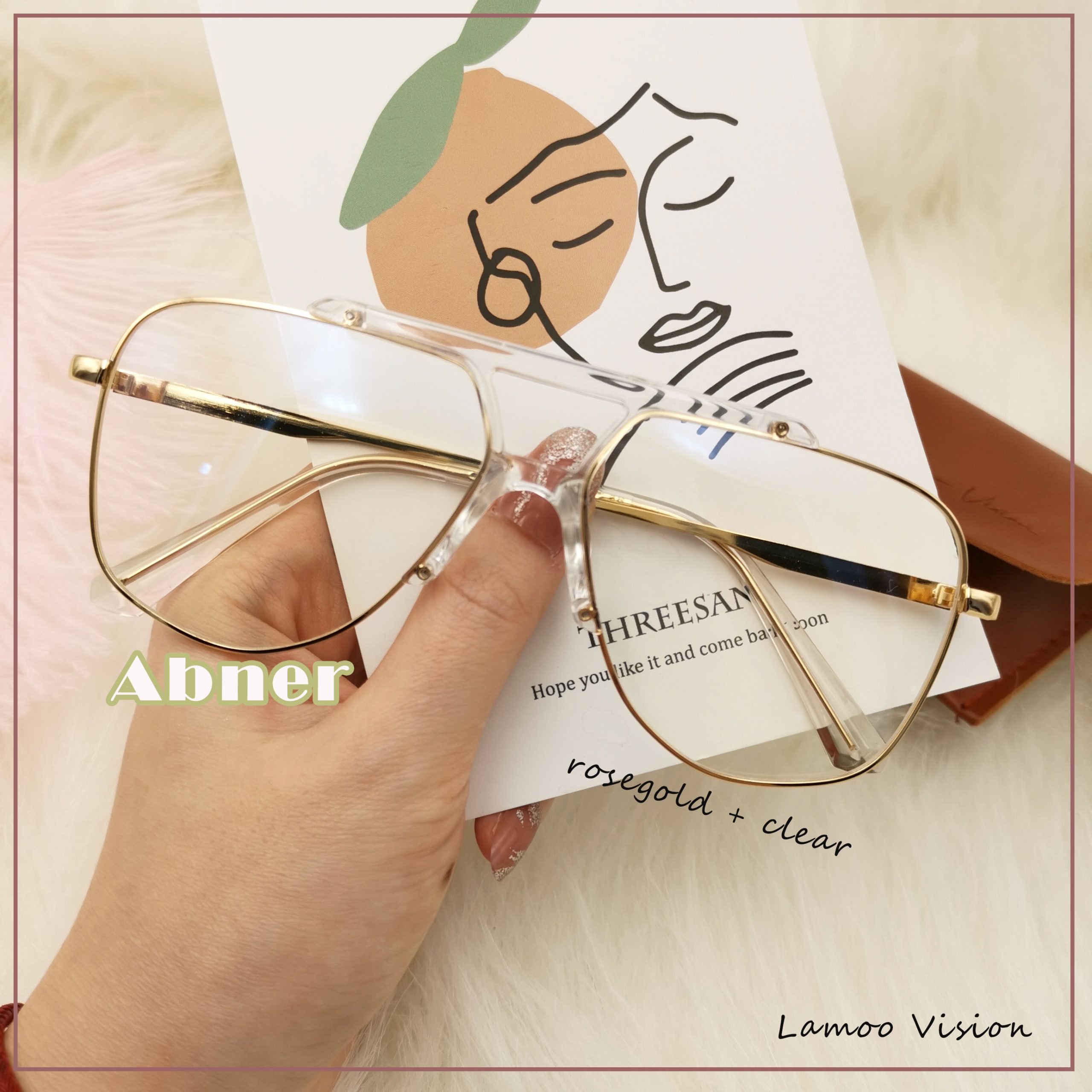 Abner - rosegold + clear